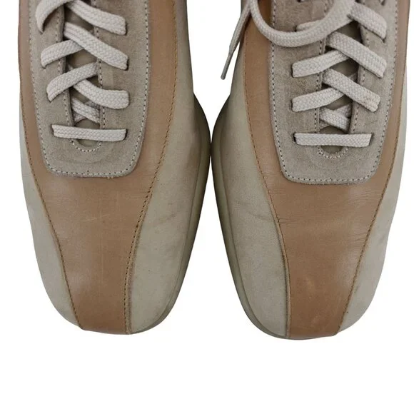 Vintage Salvatore Ferragamo Sneakers Men 11 Beige Tan  display picture 3